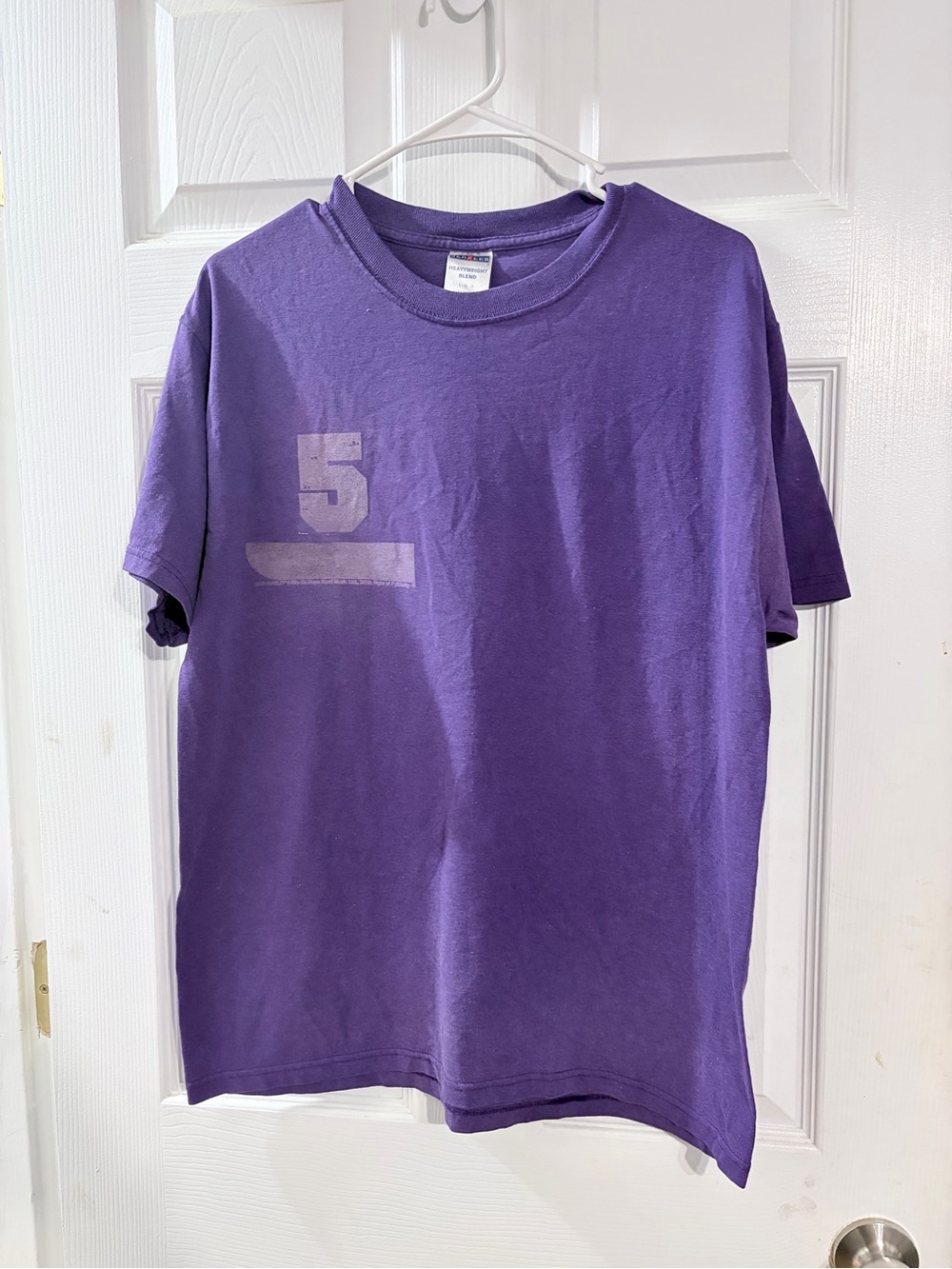 Vintage Jerzees Heavyweight Blend Purple Graphic T-Shirt Large 90s Y2K